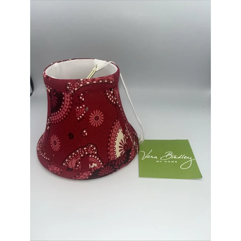 NEW NWT Vera Bradley Small Lamp Shade Red VB Pattern Raspberry Fizz 4in Tall